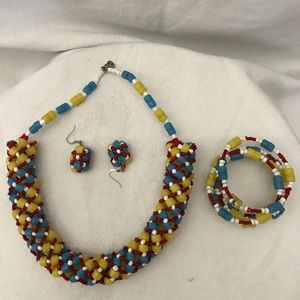 Hand crafted necklace  set made in Ghana
